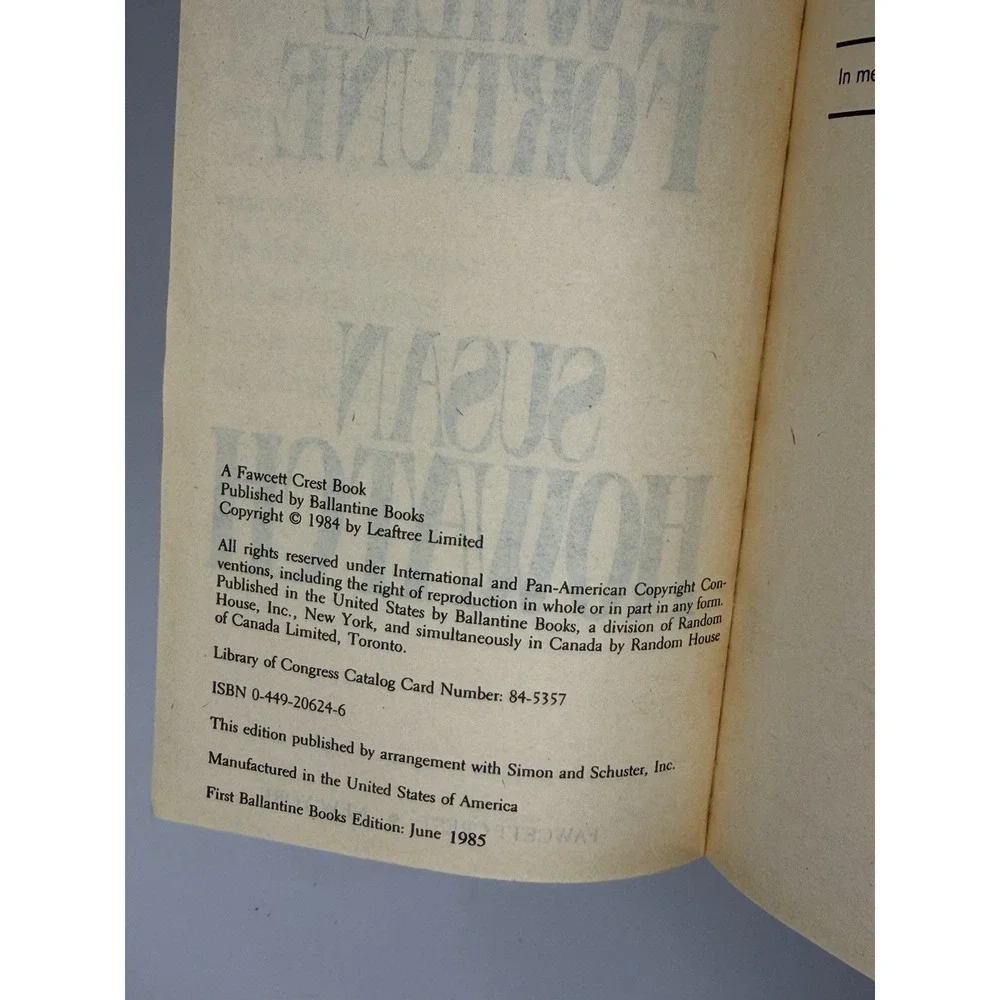Susan Howatch The Wheel of Fortune Paperback Ballantine Books Fiction Vintage 1…